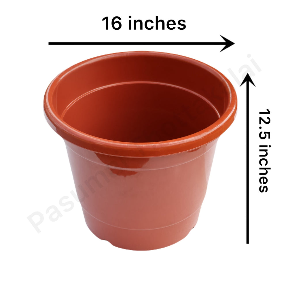 16 INCHES BROWN POT