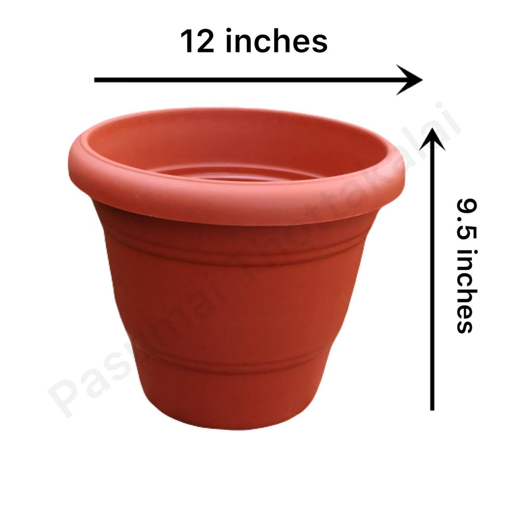 12 INCHES BROWN COLOUR ROUND POT