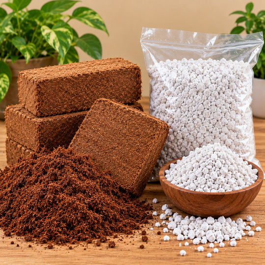 cocopeat bricks and perlite 500 gm