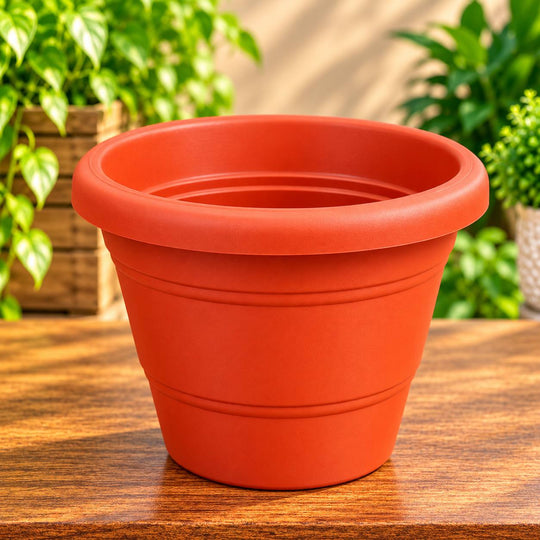 12 INCHES BROWN COLOUR ROUND POT